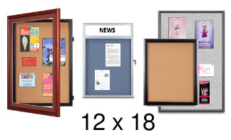 12x18 Enclosed Cork Boards