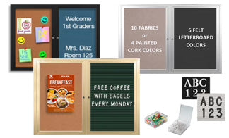Indoor Enclosed Combo Boards | Cork Bulletin Board & Felt Letter Board