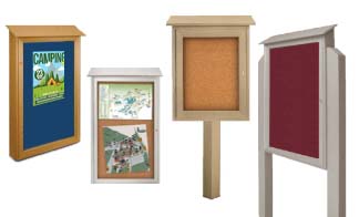 Cork Board Outdoor Message Centers (Single Door - Left Hinged)