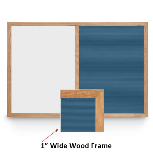 18x36 LETTERBOARD/ MARKER BOARD COMBINATION HAS 1" WIDE WOOD TRIM FRAME