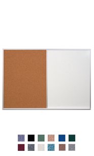 22" x 28" Combo Bulletin Board & Dry Erase White - Black Marker Board