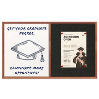 Combo Board 36x84 Decorative Wood Framed Cork Bulletin Marker Board (Open Face with Decorative Wood Trim)
