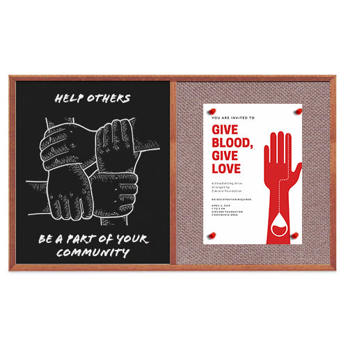 Combo Board 40x50 Decorative Wood Framed Cork Bulletin Marker Board (Open Face with Decorative Wood Trim)
