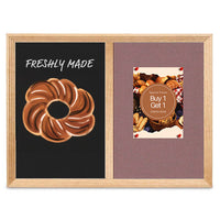 Combo Board 24x96 Decorative Wood Framed Cork Bulletin Marker Board (Open Face with Decorative Wood Trim)