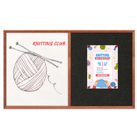 Combo Board 96x12 Decorative Wood Framed Cork Bulletin Marker Board (Open Face with Decorative Wood Trim)