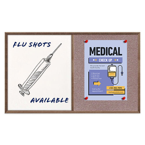 Combo Board 22x28 Decorative Wood Framed Cork Bulletin Marker Board (Open Face with Decorative Wood Trim)