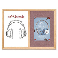 Combo Board 20x15 Decorative Wood Framed Cork Bulletin Marker Board (Open Face with Decorative Wood Trim)