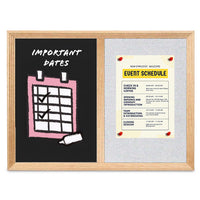 Combo Board 48x12 Decorative Wood Framed Cork Bulletin Marker Board (Open Face with Decorative Wood Trim)