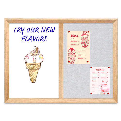 Combo Board 24x30 Decorative Wood Framed Cork Bulletin Marker Board (Open Face with Decorative Wood Trim)