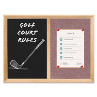 Combo Board 84x12 Decorative Wood Framed Cork Bulletin Marker Board (Open Face with Decorative Wood Trim)