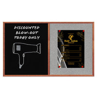Combo Board 30x40 Decorative Wood Framed Cork Bulletin Marker Board (Open Face with Decorative Wood Trim)