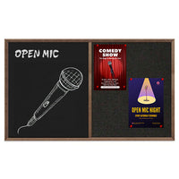 Combo Board 48x84 Decorative Wood Framed Cork Bulletin Marker Board (Open Face with Decorative Wood Trim)