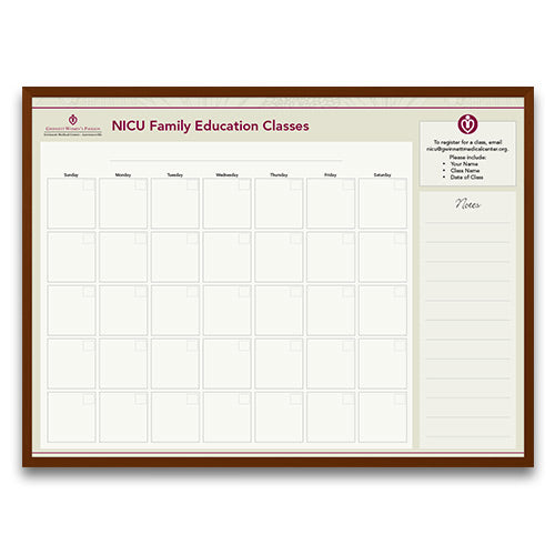 CUSTOM PRINTED IMAGE onto MAGNETIC 32x42 WHITE DRY ERASE BOARD | WALNUT WOOD FINISH