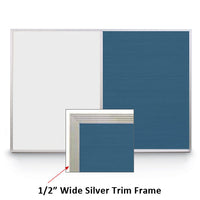 36x12 LETTERBOARD/ MARKER BOARD COMBINATION HAS 1/2" WIDE SILVER TRIM FRAME
