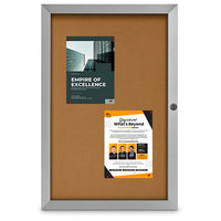 18 x 24 Super Slim Elevator Display Case 1.25 Inch Deep with Cork Board