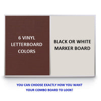 40" x 50" LETTER BOARD MAGNETIC MARKER COMBO BOARD