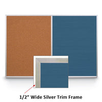 48x60 LETTERBOARD / CORK COMBINATION HAS 1/2" WIDE SILVER TRIM FRAME