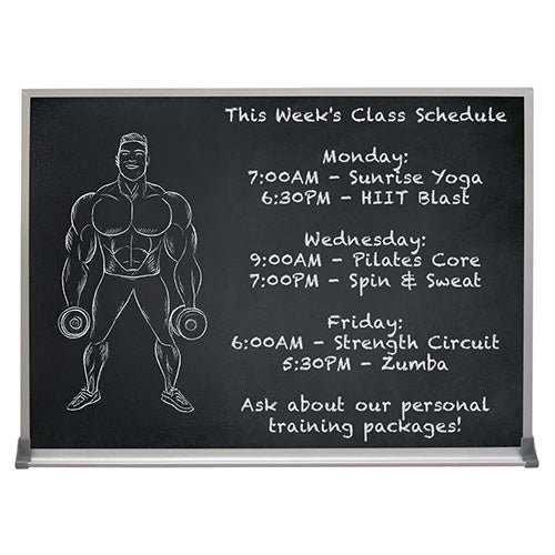 Value Line 36x84 BLACK Chalk Board with Aluminum Frame