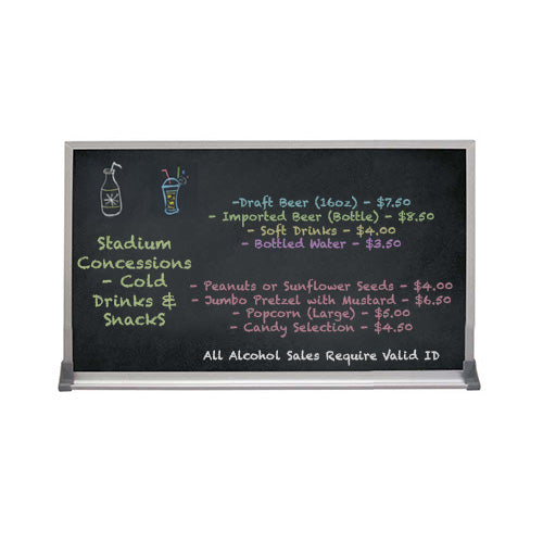 Value Line 24x48 BLACK Chalk Board with Aluminum Frame
