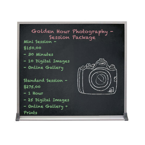 Value Line 48x96 BLACK Chalk Board with Aluminum Frame