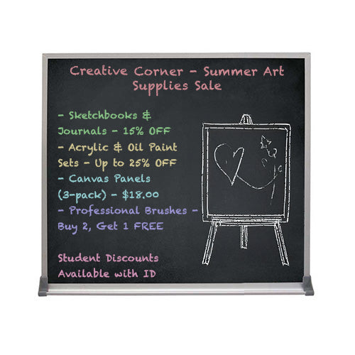 Value Line 18x18 BLACK Chalk Board with Aluminum Frame