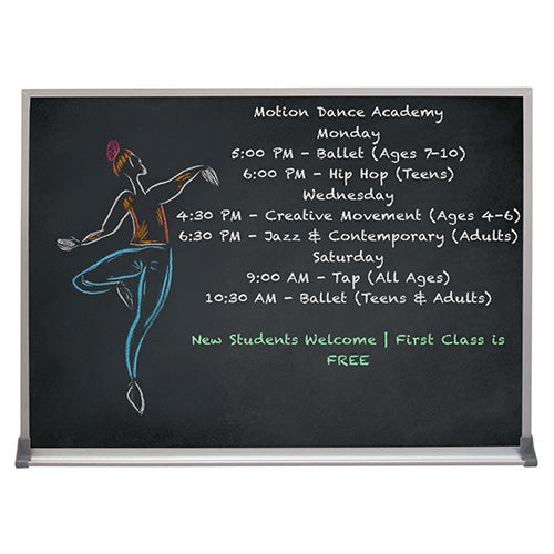 Value Line 24x72 BLACK Chalk Board with Aluminum Frame