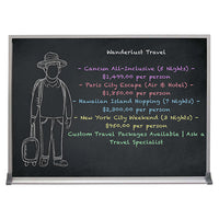 Value Line 30x36 BLACK Chalk Board with Aluminum Frame