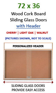 72x36 Indoor Information Board Message Centers w Tempered Glass Doors 