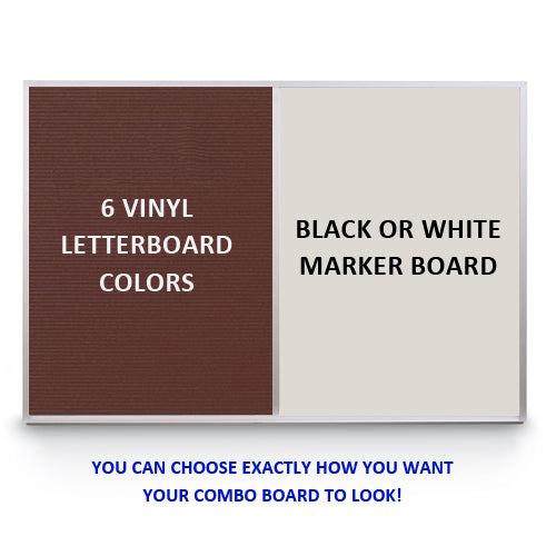 72" x 12" LETTER BOARD MAGNETIC MARKER COMBO BOARD