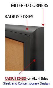 8.5 x 11 Indoor Enclosed Bulletin Board - Metal Cabinet with Smooth, Radius Edge Corners
