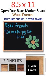 Black Marker Board 8.5x11 Available in 3 Wood Finishes