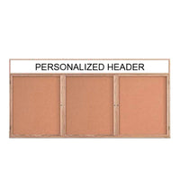 3 DOOR WOOD CORK BOARD 84 x 30 WITH HEADER (SHOWN IN LIGHT OAK)
