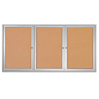84 x 48 INDOOR Enclosed Bulletin Boards with Lights (3 DOORS)