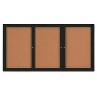 84x36 Enclosed Indoor Bulletin Boards with Radius Edge (3 DOORS)