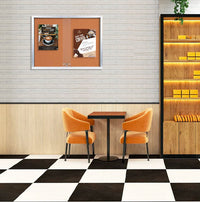 72 x 30 Indoor Enclosed Bulletin Cork Boards with Sliding Glass Doors