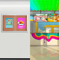 Indoor Enclosed Bulletin Cork Boards 96 x 36 with Sliding Glass Doors (with RADIUS EDGE)