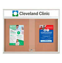 Indoor Bulletin Cork Boards 60x48 with Personalized Header (RADIUS EDGE) (Sliding Glass Doors)