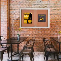 Indoor 2 and 3 Door Bulletin Boards with Sliding Glass Doors | Cabinet with Smooth RADIUS EDGE Corners in 25 Sizes