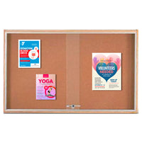 Sliding Glass Doors Indoor 40x40 Enclosed Bulletin Boards (Wood Framed)