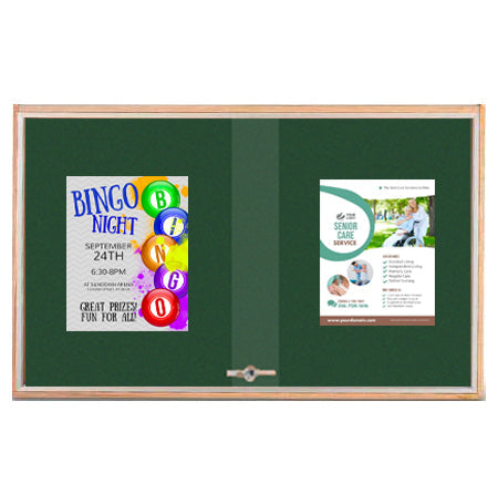 Sliding Glass Doors Indoor 48x36 Enclosed Bulletin Boards (Wood Framed)