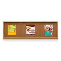 Sliding Glass Doors Indoor 96x24 Enclosed Bulletin Boards (Wood Framed)