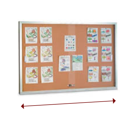 72 x 48 Indoor Enclosed Bulletin Cork Board with Sliding Glass Doors Durable Metal Cabinet 4 Finishes