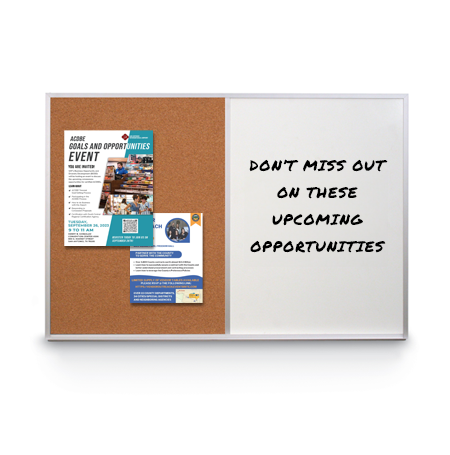 Value Line Magnetic Combo Board 20x30 Metal Framed Cork Bulletin Marker Board (Open Face with Silver Trim)