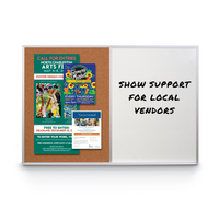 Value Line Magnetic Combo Board 22x28 Metal Framed Cork Bulletin Marker Board (Open Face with Silver Trim)