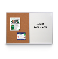 Value Line Magnetic Combo Board 36x60 Metal Framed Cork Bulletin Marker Board (Open Face with Silver Trim)
