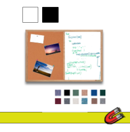 Combo Board 24x72 Wood Framed Cork Bulletin Magnetic Marker Board (Open Face with Wood Trim)