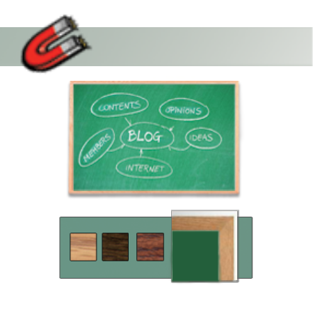 24x30 Magnetic Green Chalk Board with Wood Frame (Porcelain on Steel)
