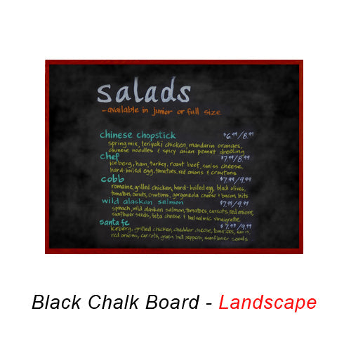 VALUE LINE 22x28 BLACK CHALK BOARD with WOOD FRAME BORDER (SHOWN IN LANDSCAPE ORIENTATION)