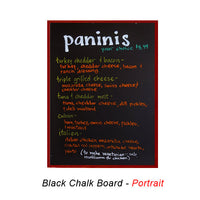 VALUE LINE 24x30 BLACK CHALK BOARD with WOOD FRAME BORDER (SHOWN IN PORTRAIT ORIENTATION)