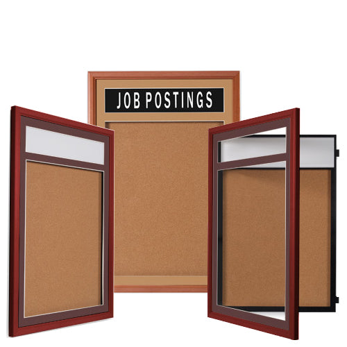 SwingFrame Wall Mount, Swing Open Designer Bulletin Board with Personalized Message Header Printed Free